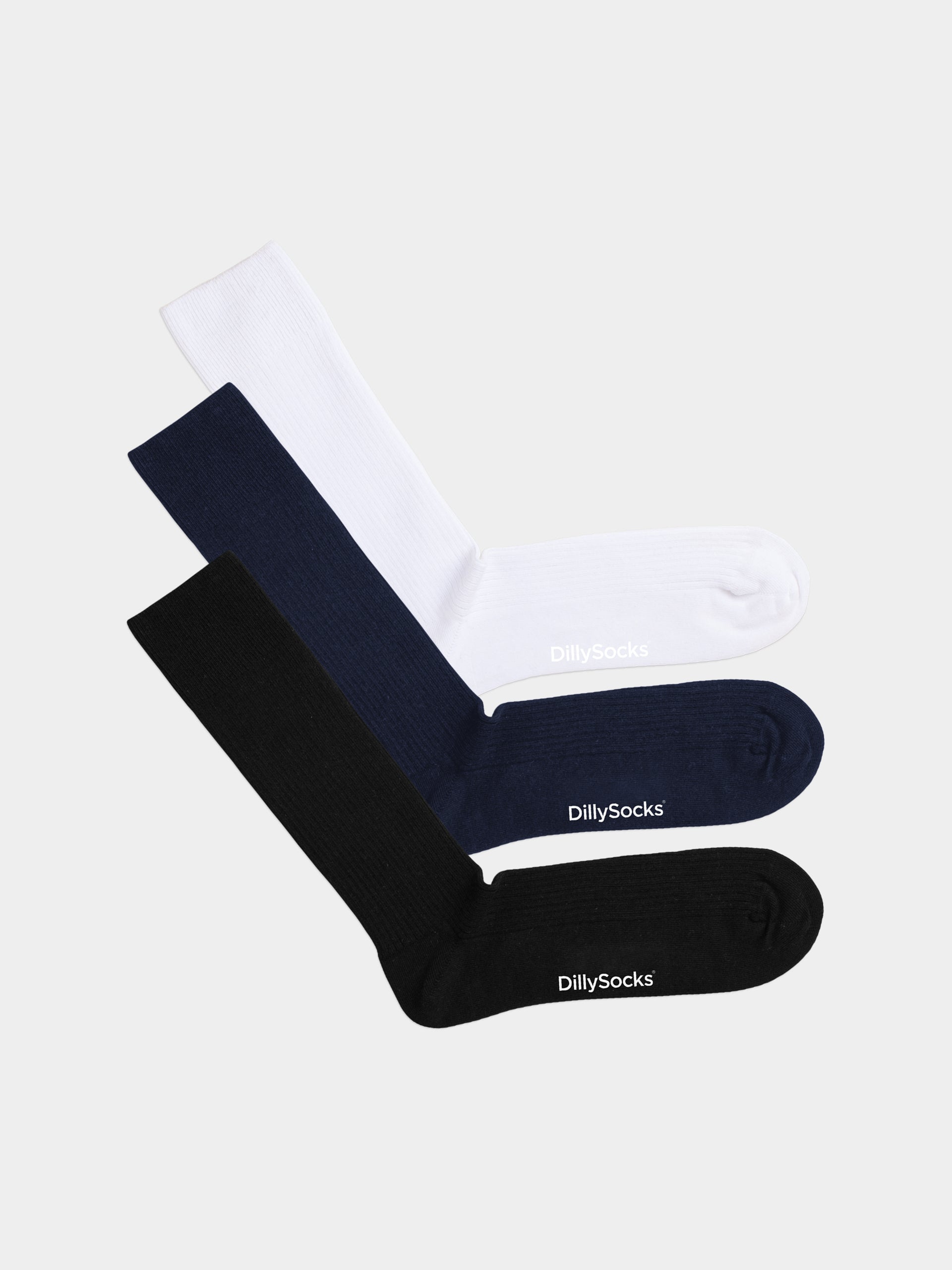 Ribbed Black N Blue N White (3er Pack)