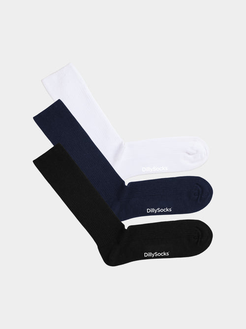Ribbed Black N Blue N White (pack de 3)