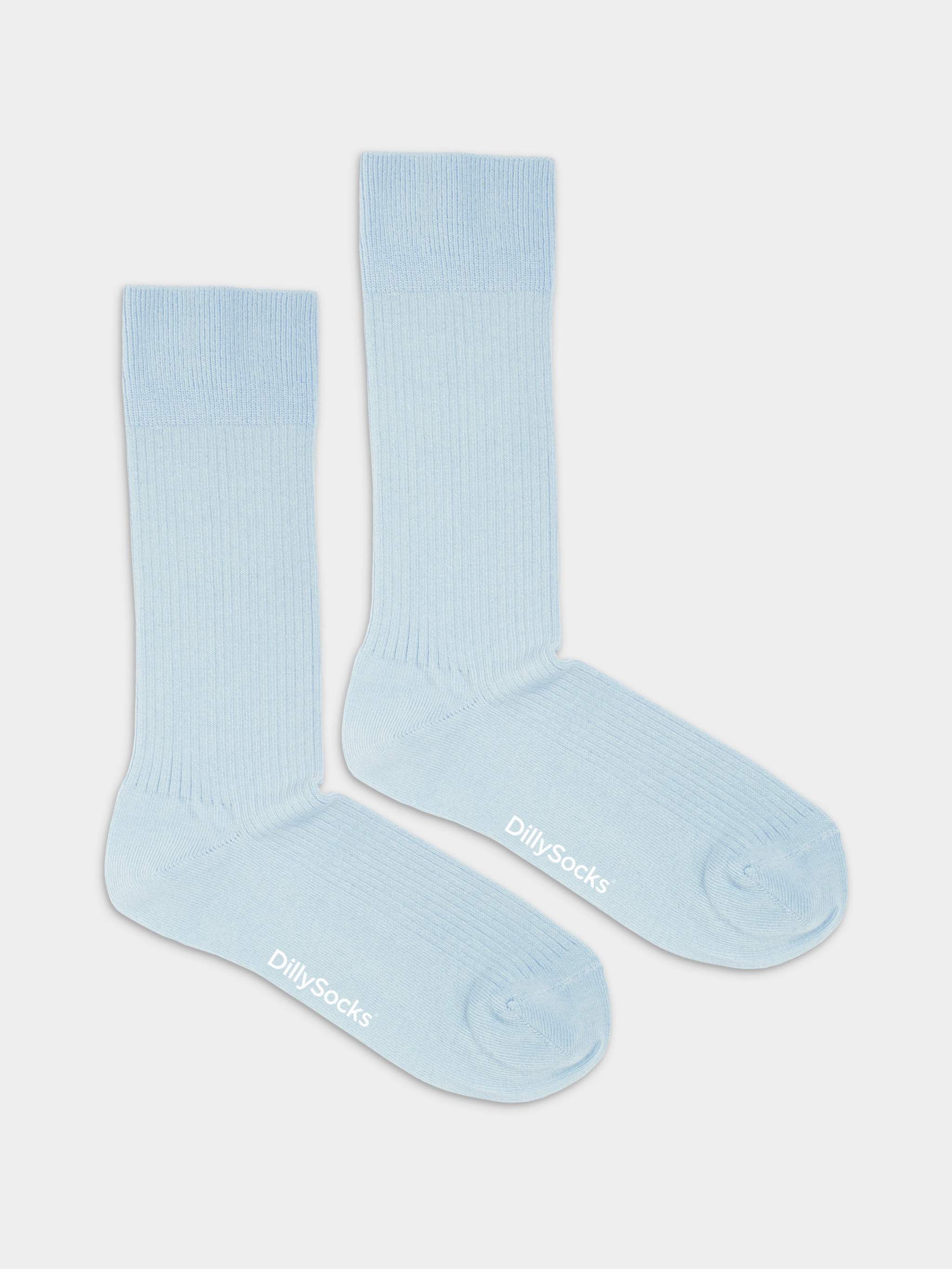 Rippen Baby Blau Socken in babyblauer Farbe mit Strukturen
