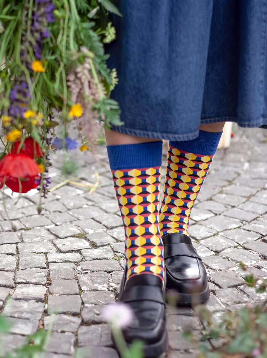Bunte Socken Retro Tiles von DillySocks