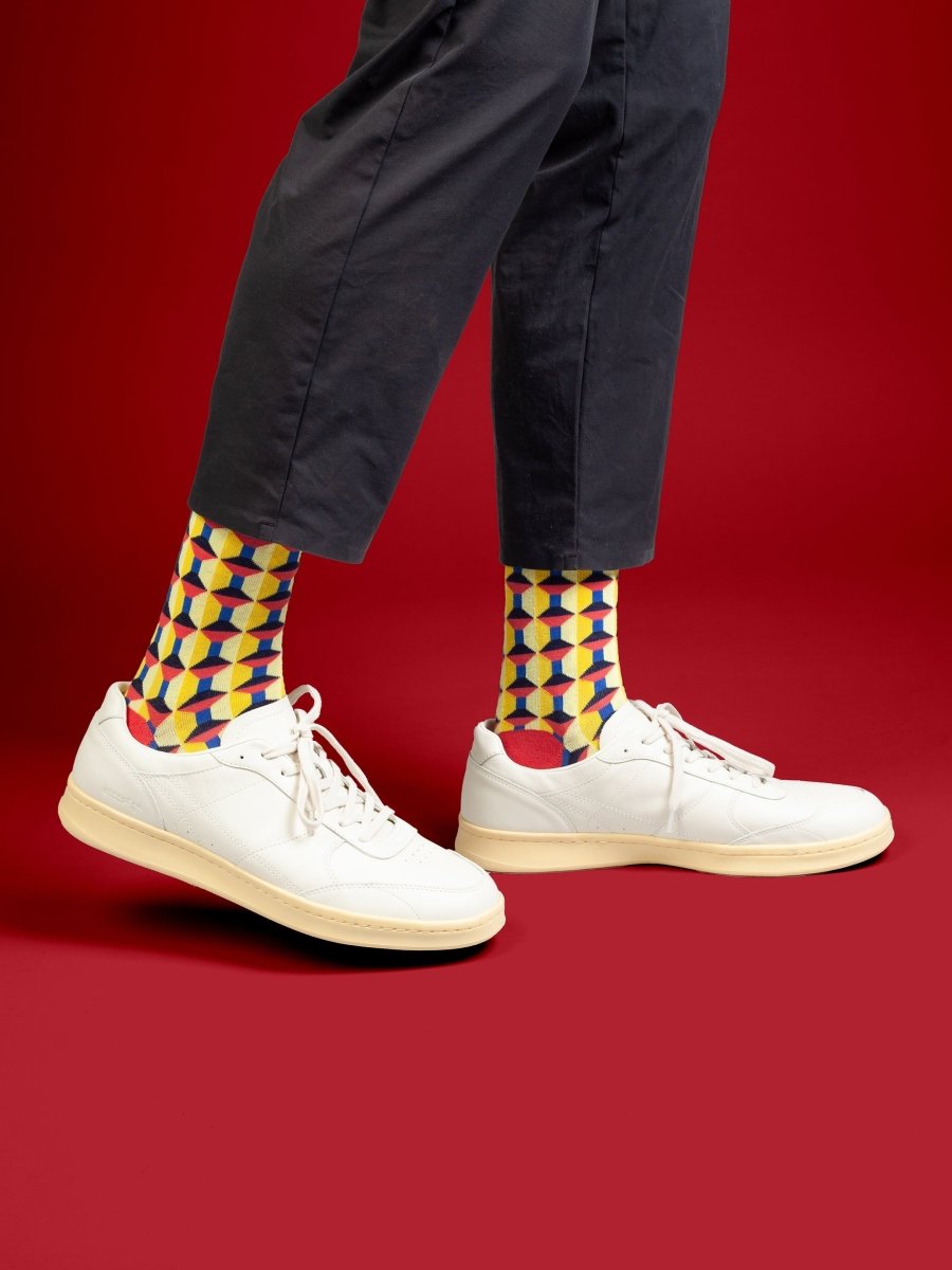 Bunte Socken Retro Tiles von DillySocks
