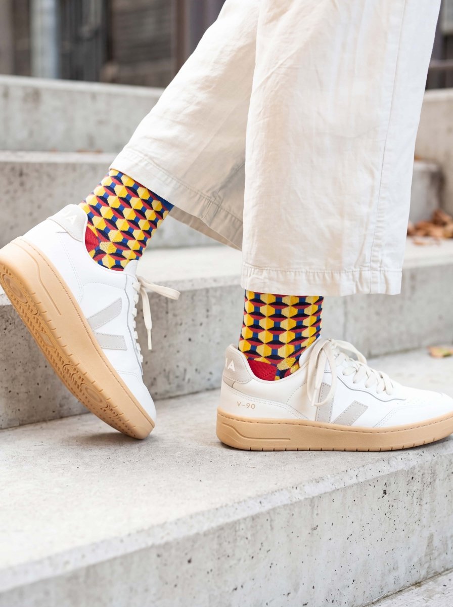 Bunte Socken Retro Tiles von DillySocks