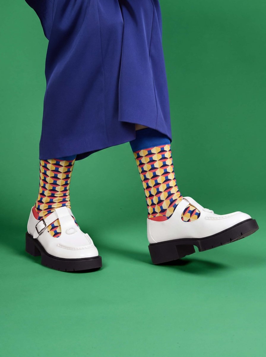Bunte Socken Retro Tiles von DillySocks