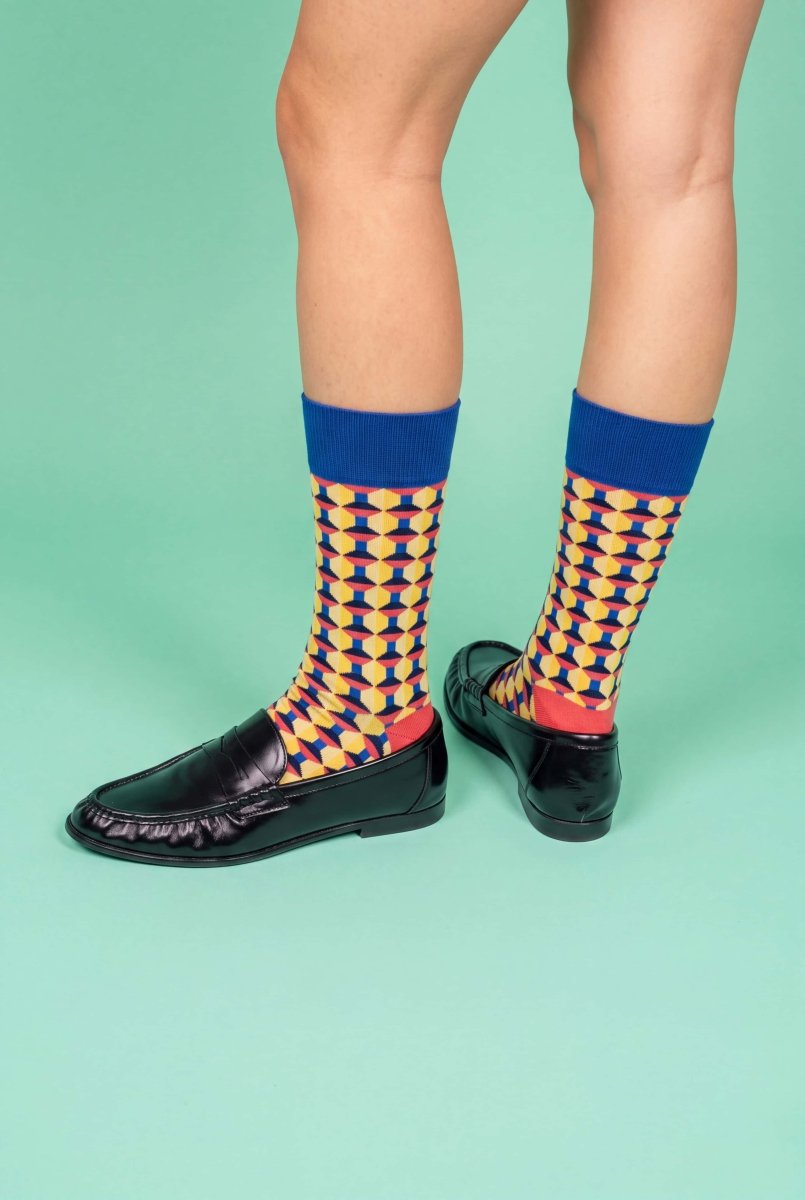 Bunte Socken Retro Tiles von DillySocks