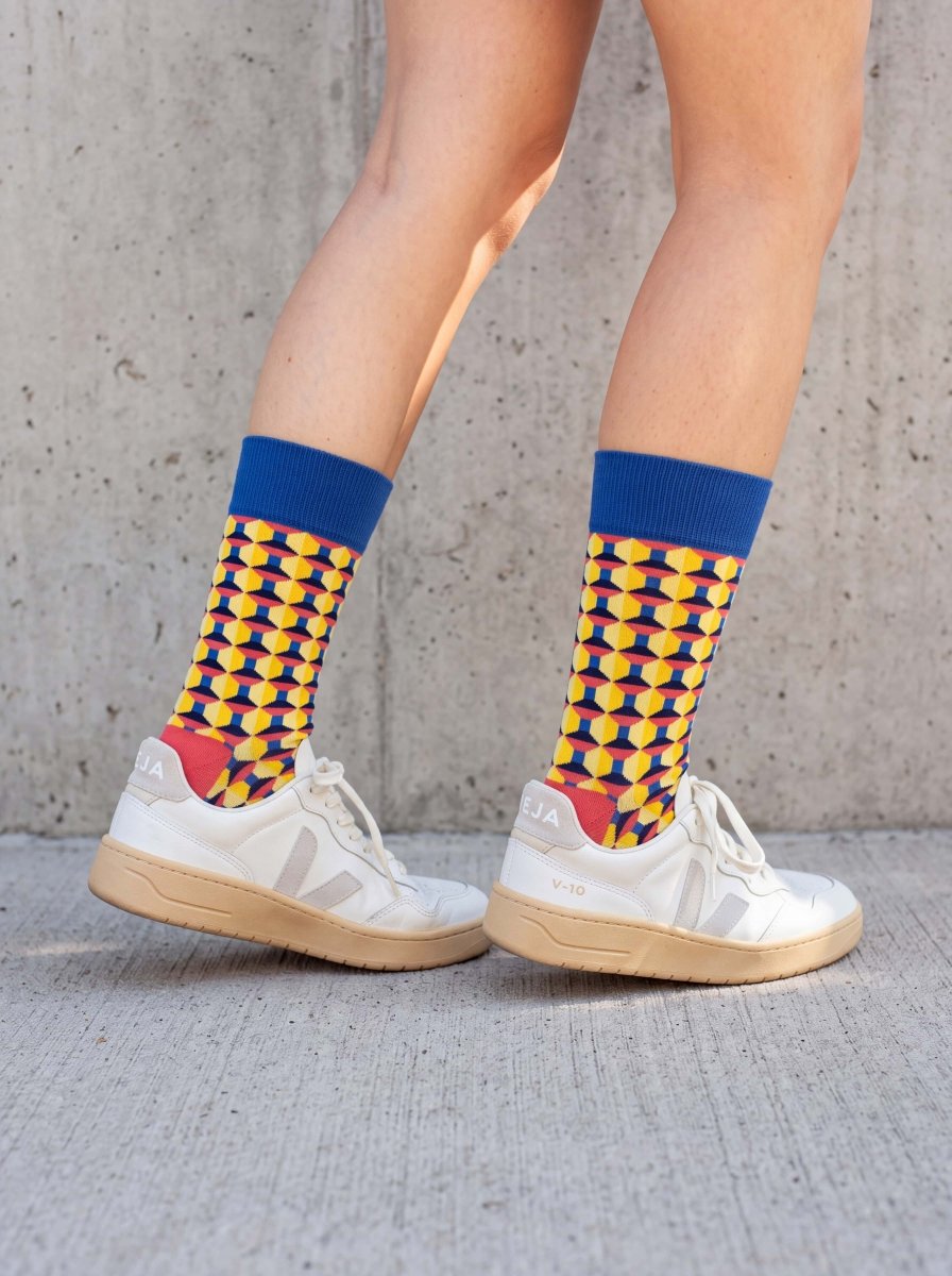 Bunte Socken Retro Tiles von DillySocks