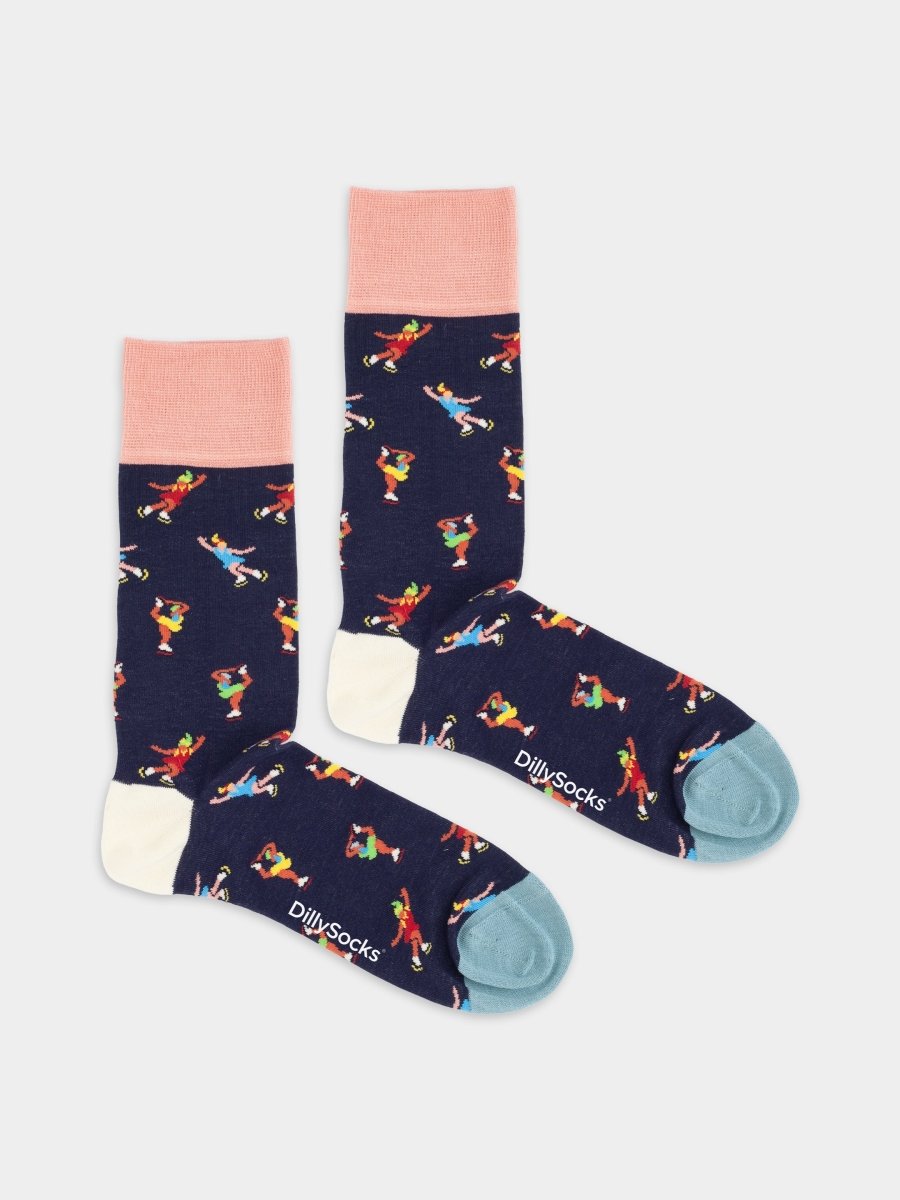 Bunte Socken Winter Skaters von DillySocks
