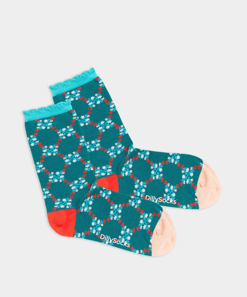 dilly socks Notre chaussettes pour femmes: Blossom Honeycombs