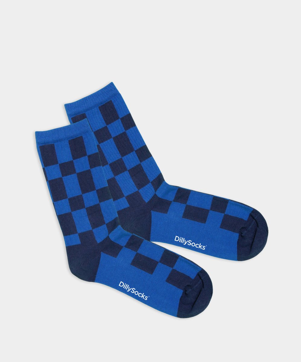 Damensocken Blue - Toned Chess von DillySocks
