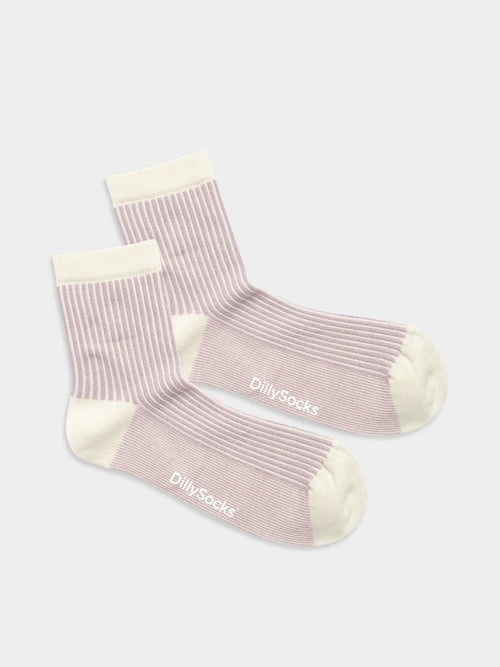 dilly socks Notre chaussettes pour femmes: Classic Lavender Stripes
