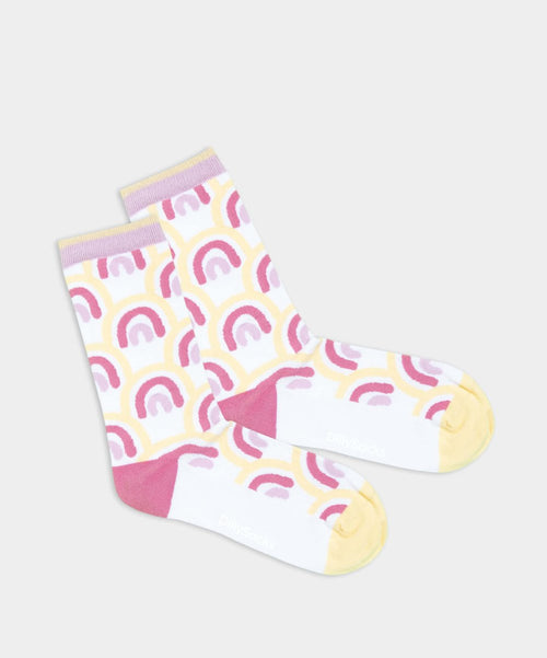 dilly socks Notre chaussettes pour femmes: Pink Arc Assembly