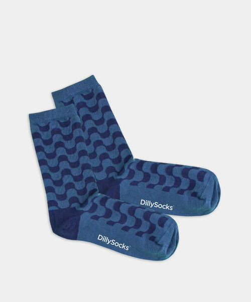 dilly socks Notre chaussettes pour femmes: Wavy Sea