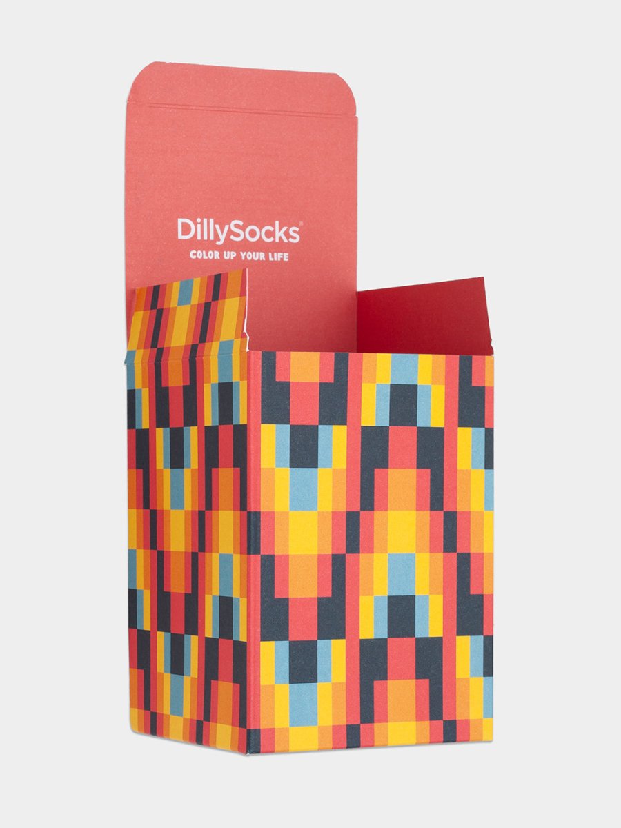 Geschenkverpackung Geschenkverpackung Fire Patterns (für 3 - 4 Paar, zum Selberbefüllen) von DillySocks
