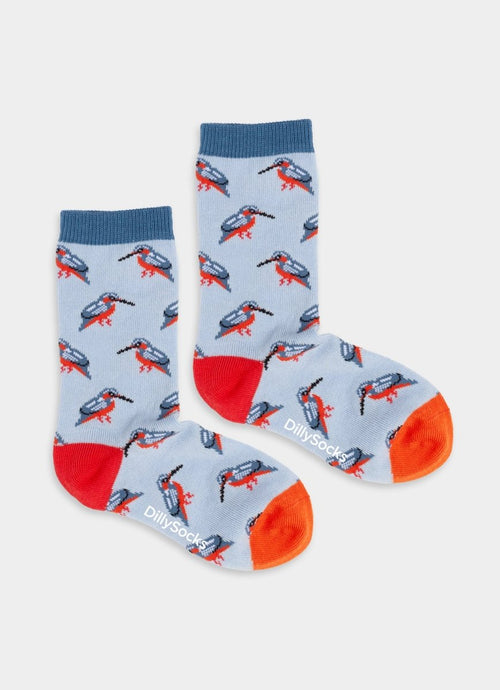 Kindersocken Lil Blue Kingfisher von DillySocks