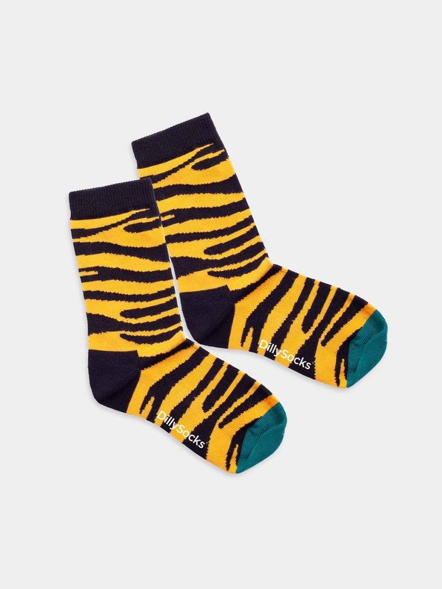 Lil Tiger King gestreifte Socken mit Tiger-Muster und kräftigem Design