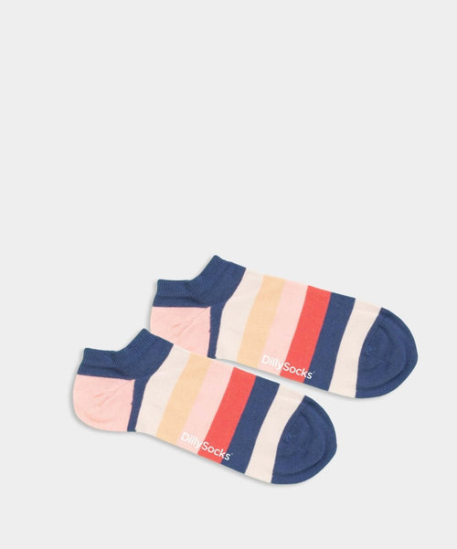 dilly socks Notre chaussettes de sneakers: Short Sunrise Stripes