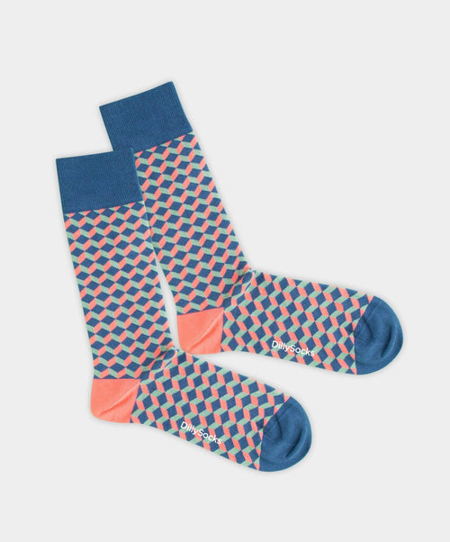 dilly socks Notre chaussettes: Afterglow Dice