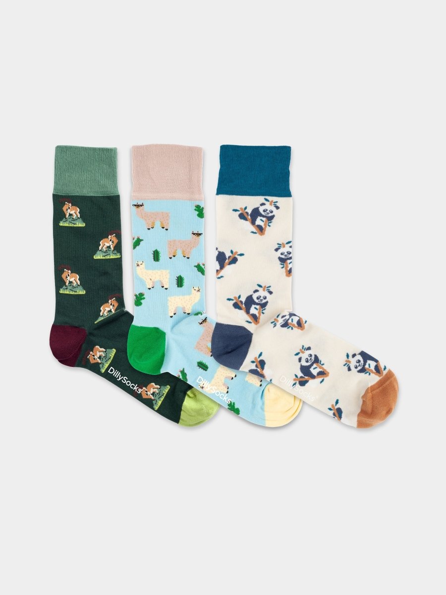Socken - Geschenkbox Animal Adventures (3er Box) von DillySocks