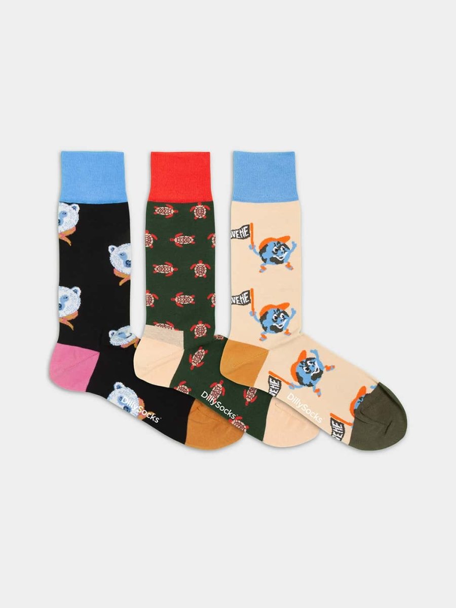 Socken - Geschenkbox Around the World (3er Box) von DillySocks