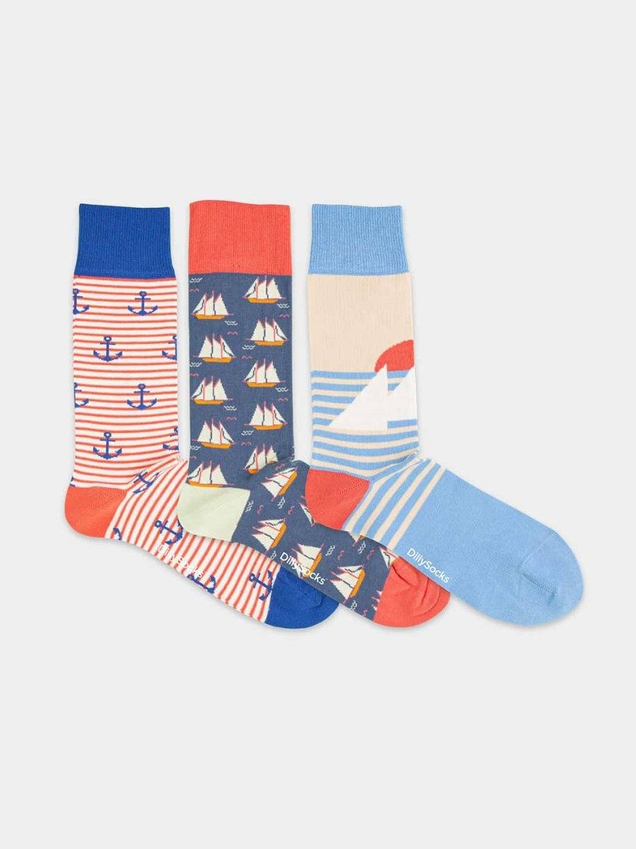 Socken - Geschenkbox Aye, Aye, Captain! (3er Box) von DillySocks