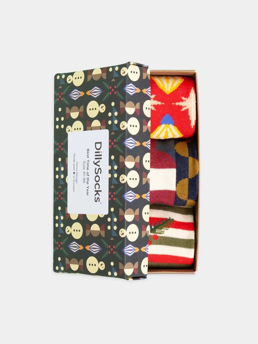 Socken - Geschenkbox Best Time of the Year (3er Box) von DillySocks