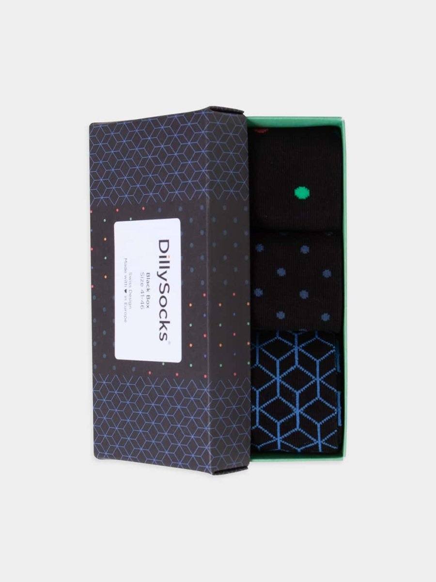 Socken - Geschenkbox Black Box (3er Box) von DillySocks