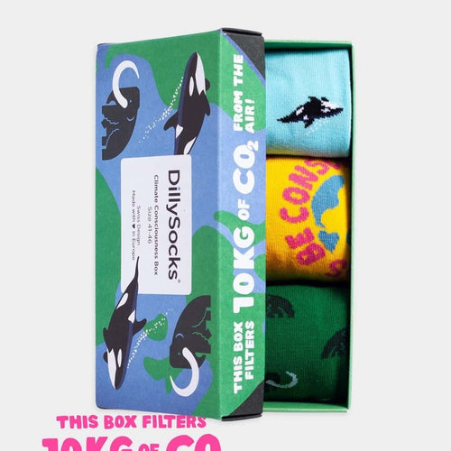 Socken - Geschenkbox Climate Consciousness (3er Box) von DillySocks