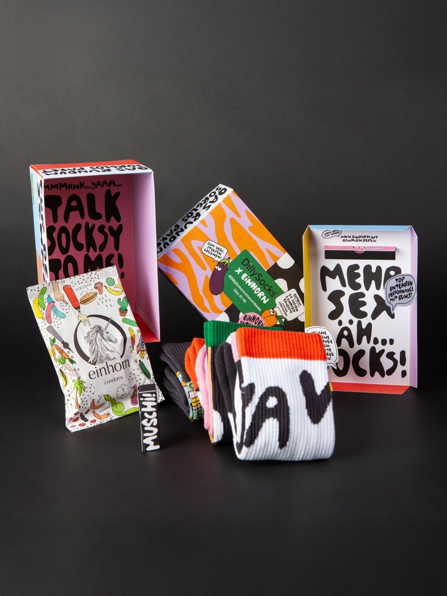 Socken - Geschenkbox Einhorn (3er Box) von DillySocks