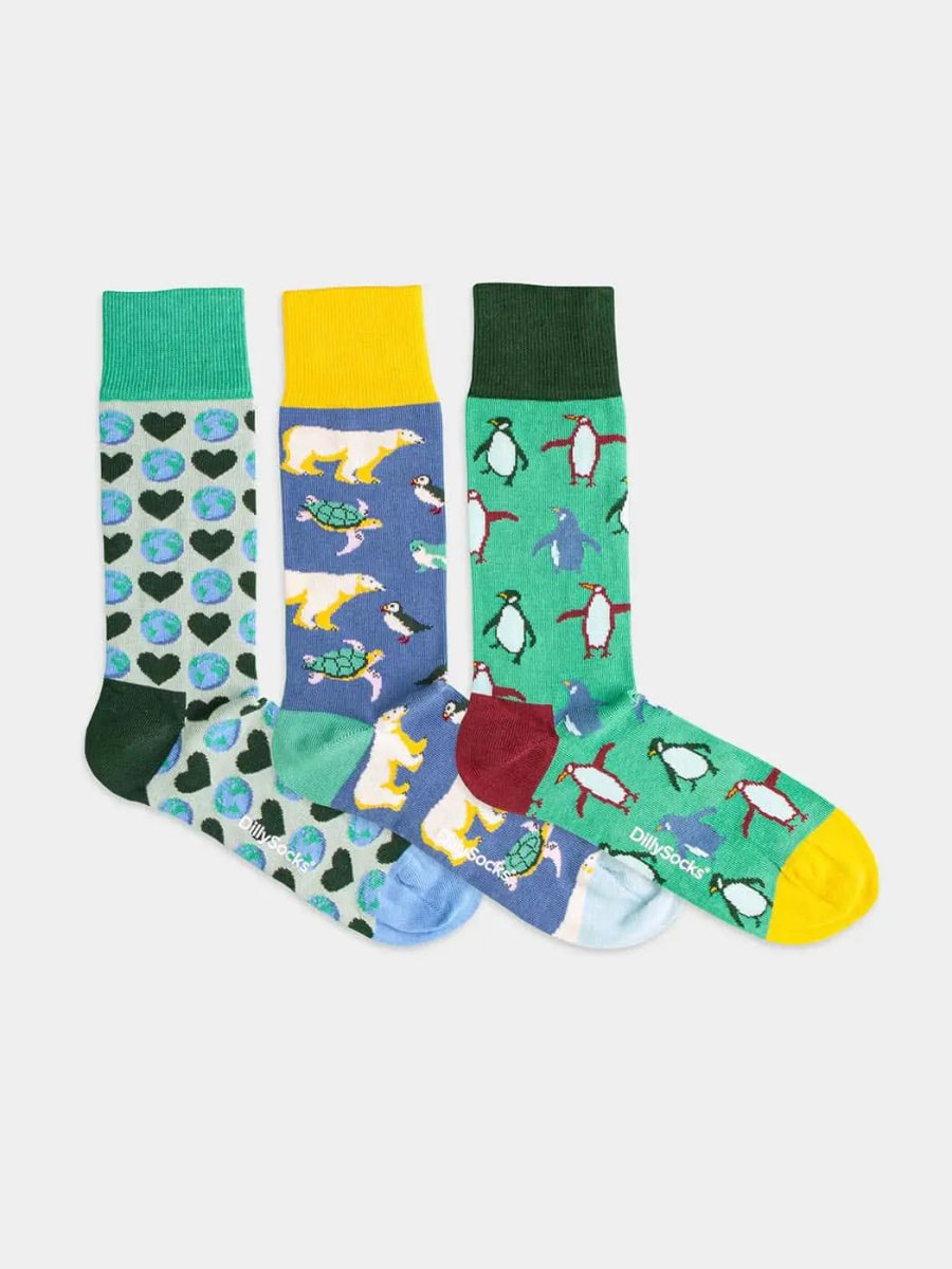 Socken - Geschenkbox Klimabox (3er Box) von DillySocks