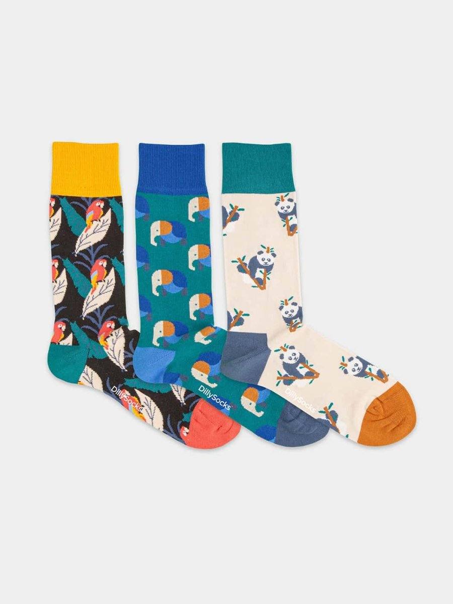 Socken - Geschenkbox Panbirdiphant (3er Box) von DillySocks