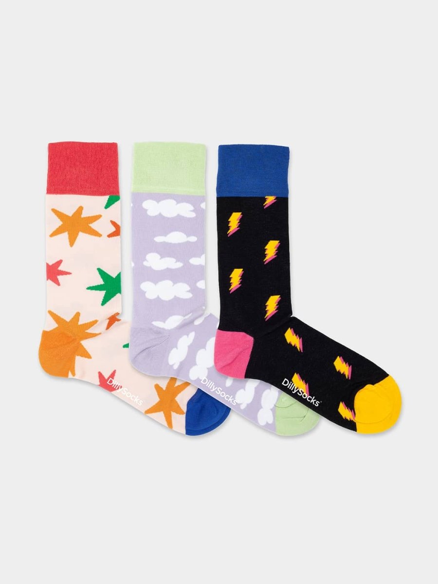 Socken - Geschenkbox Sky Sparks (3er Box) von DillySocks