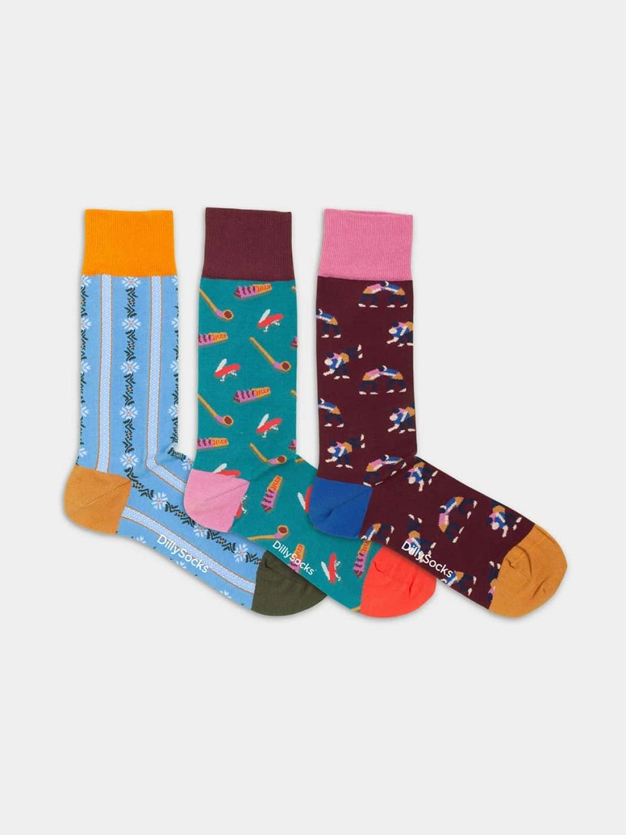 Socken - Geschenkbox Swiss Essentials (3er Box) von DillySocks