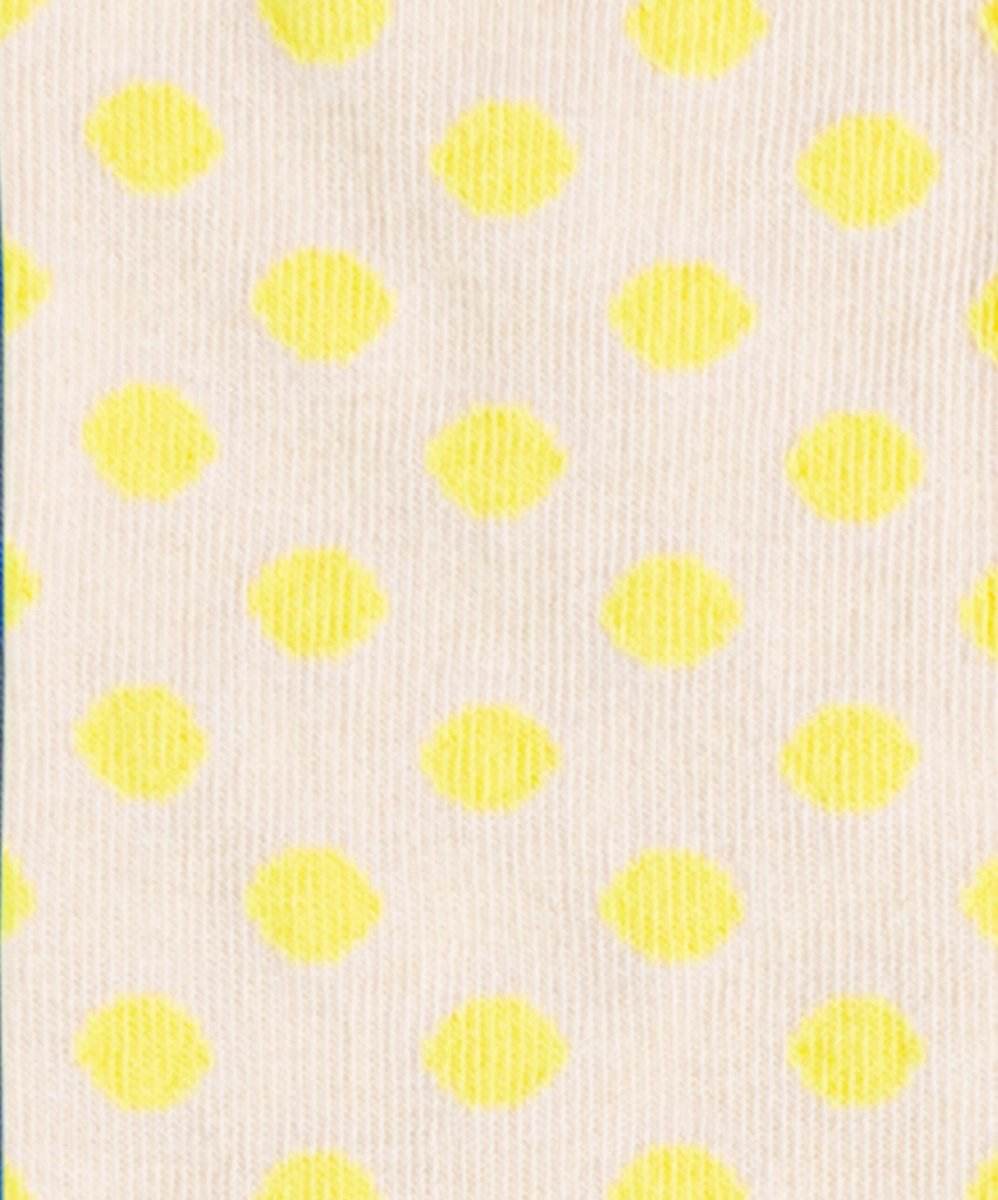 Socke mit Mayo Flecken als kreatives Mittagspausendesign Mayo Dots