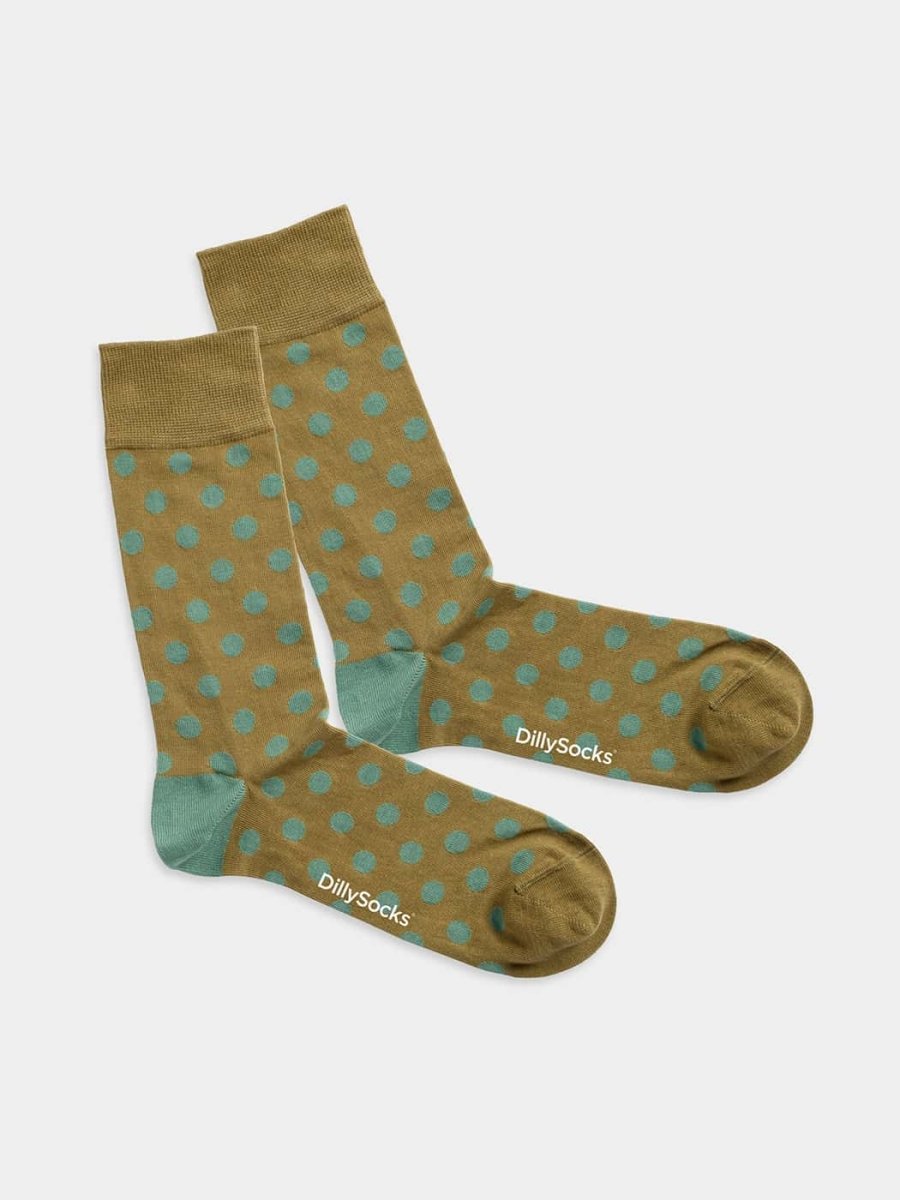 Socken Moss Green Dots von DillySocks