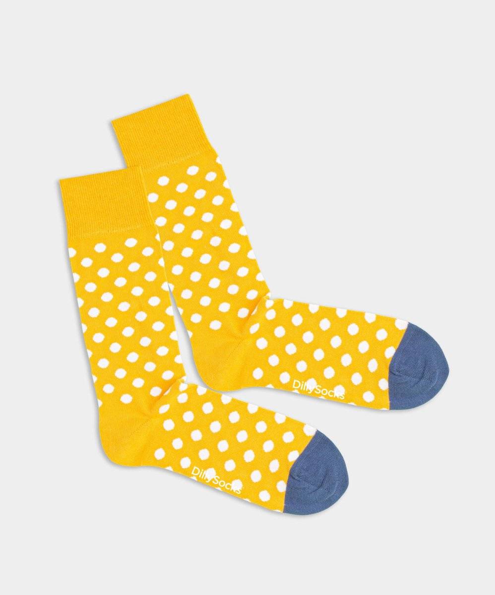 Gelbe Mustard Dots Senfflecken auf Socken für Freude