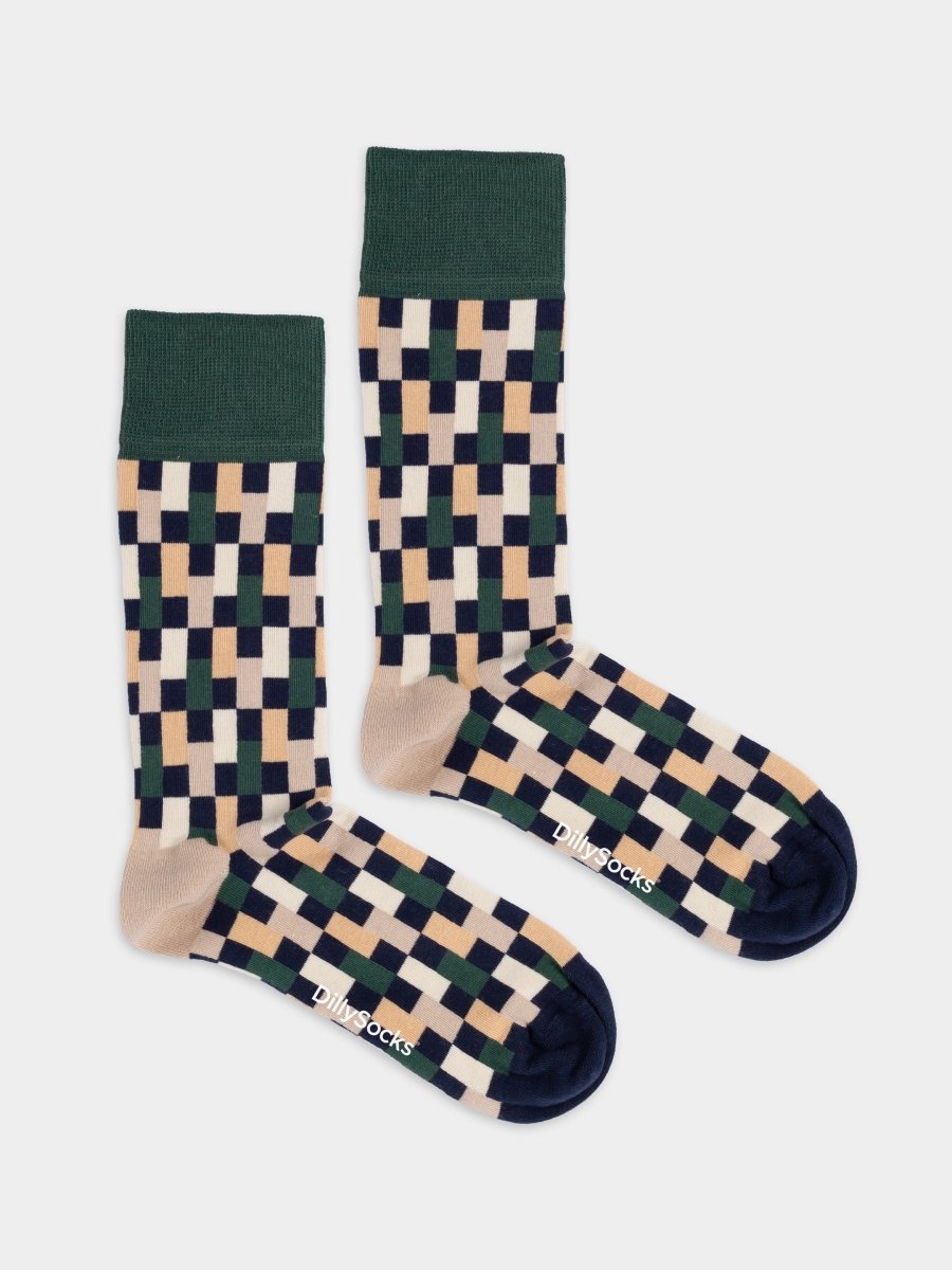 Socken Retro Grid von DillySocks