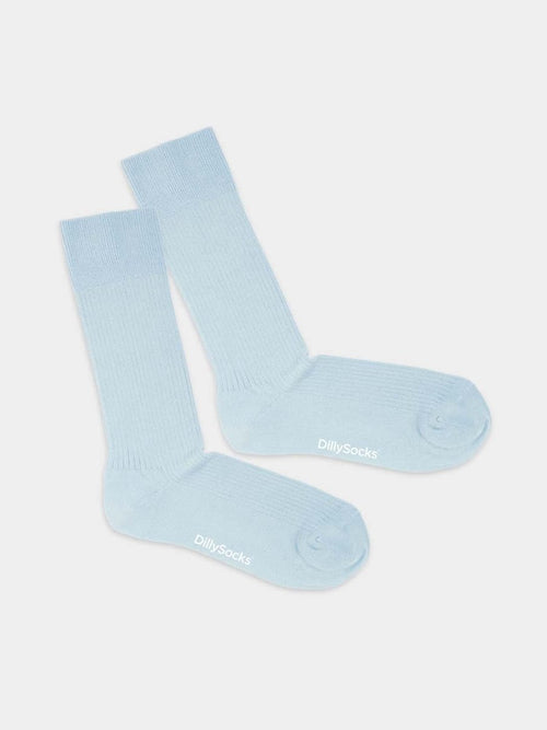 dilly socks Notre chaussettes: Ribbed Baby Blue