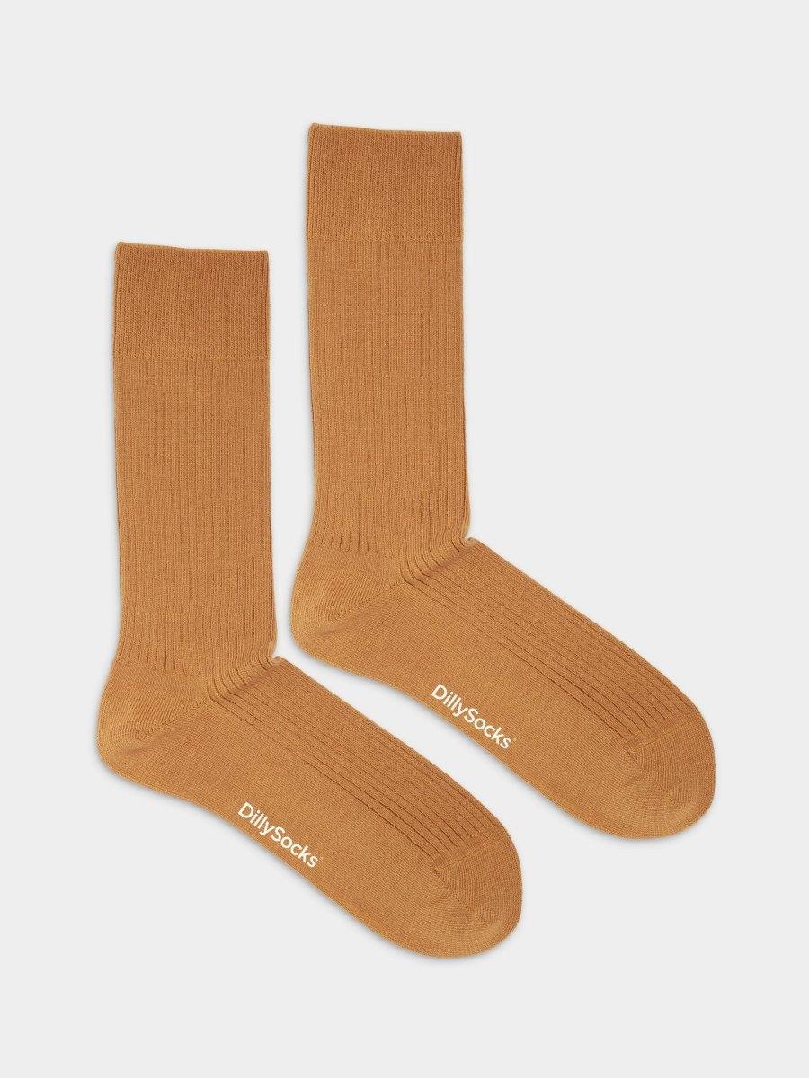Rippen Goldgelb Socken in strahlendem Gelb mit Rippstruktur