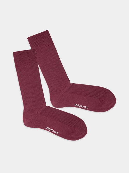 dilly socks Notre chaussettes: Ribbed Wine Red Meilleures ventes | Vêtements