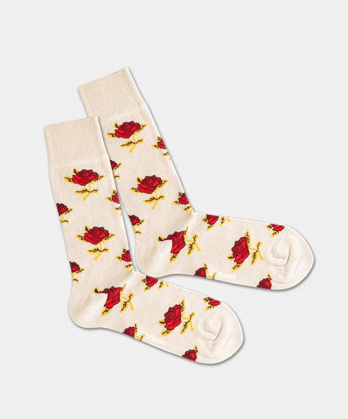 dilly socks Notre chaussettes: Sand Roses