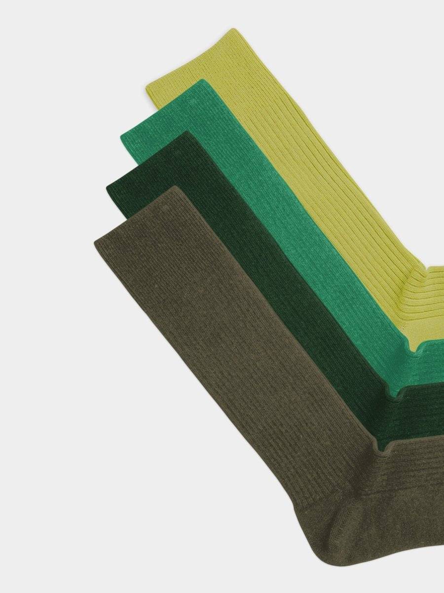 Socken - Sets Ribbed Just Green (4er Pack) von DillySocks
