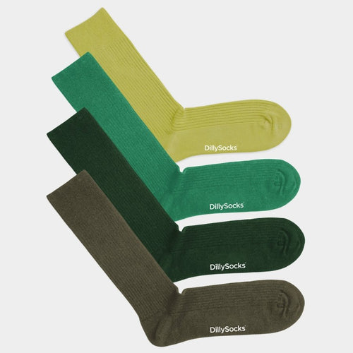 Socken - Sets Ribbed Just Green (4er Pack) von DillySocks