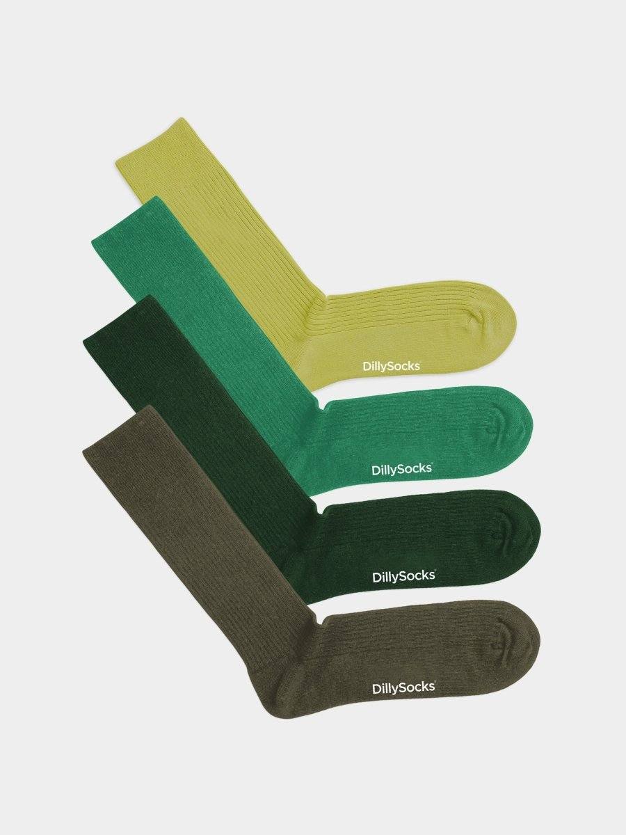 Socken - Sets Ribbed Just Green (4er Pack) von DillySocks