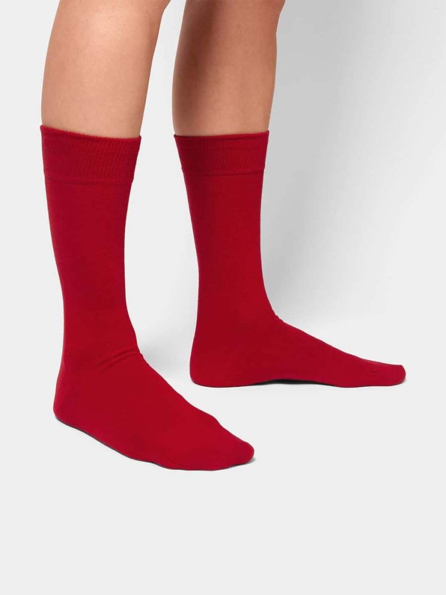 Socken - Sets Smooth Ferrari Red (3er Pack) von DillySocks