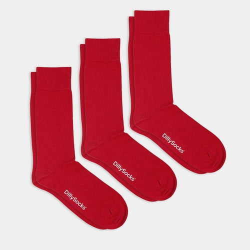 Socken - Sets Smooth Ferrari Red (3er Pack) von DillySocks