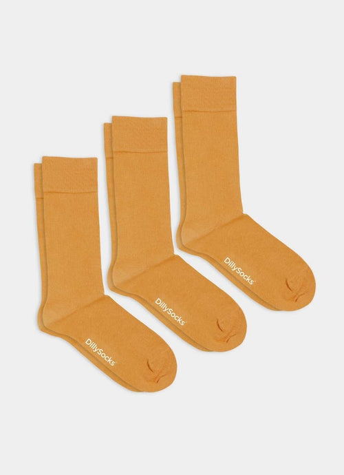 Socken - Sets Smooth Golden Yellow (3er Pack) von DillySocks