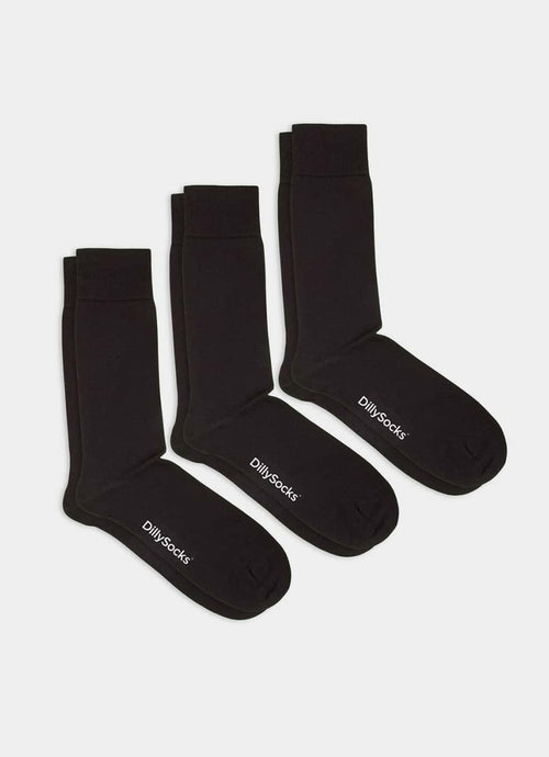 Socken - Sets Smooth Night Black (3er Pack) von DillySocks