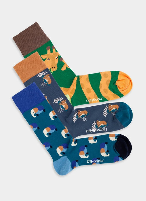 Socken - Sets Wild Steps (3er Pack) von DillySocks