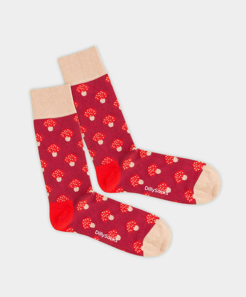 dilly socks Notre chaussettes: Toxic Fire Shrooms