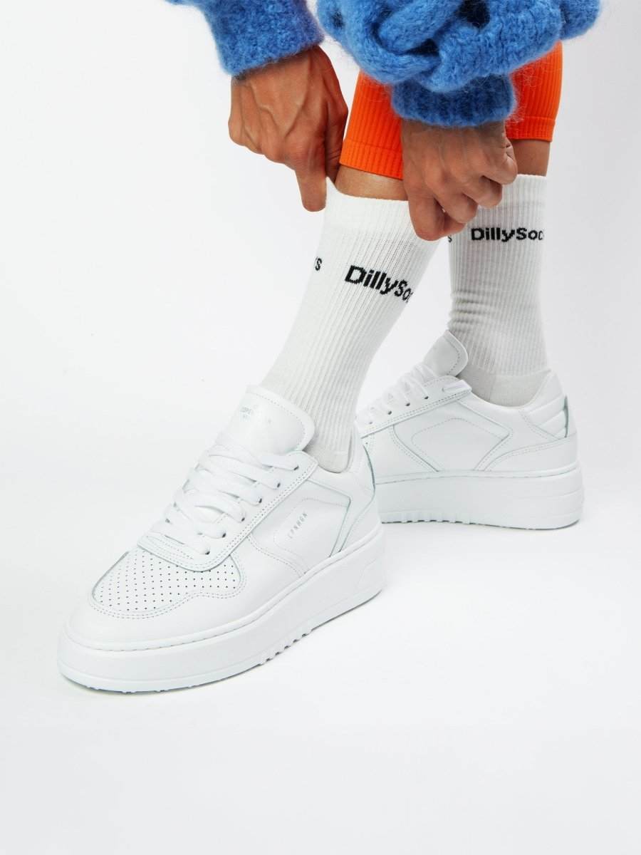 Socken White Logo von DillySocks